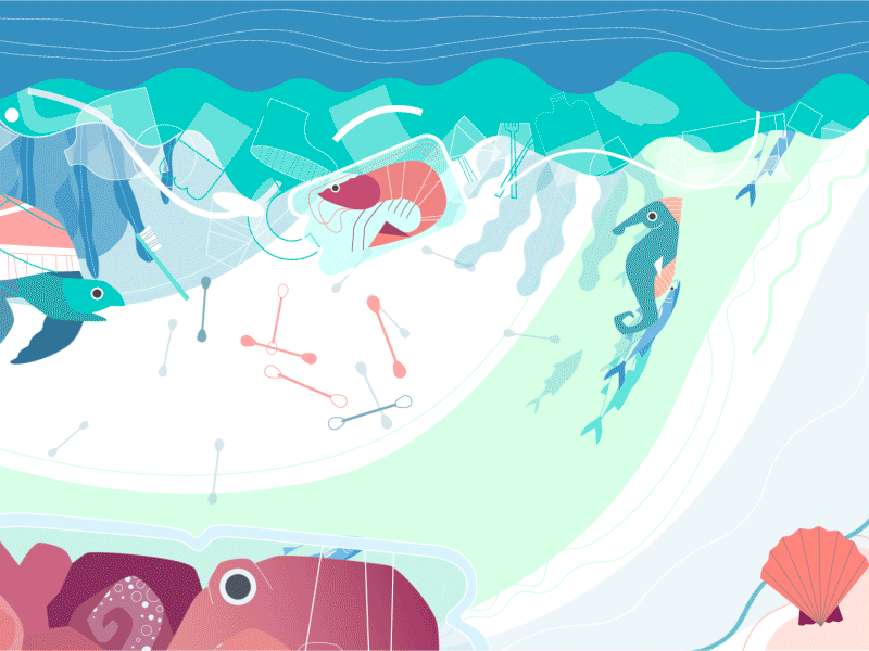 Commercial piece 2d animal animated gif animation art cartoon cel animation character designer drawing explainer flat frame by frame illustration motion design motiongraphics sea texture water whale