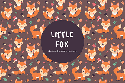 Little Fox Vector Free Seamless Pattern fox free freebie graphics pattern vector