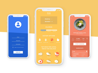 Recipe App Concept colourful design design concept diet food foodie imaginarycloud ios recipe app ui