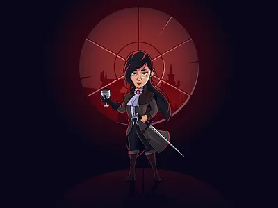 Monza Murcatto - The Snake of Talins art character character design clean creative dark design fanart fantasy flat girl gothic illustration illustrator joe abercrombie sword vector warrior