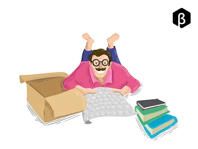 Character Illustration - Bubble Wrap Lover book lover book nerd books brandzgarage buuble wrap character character design character illustrations design agency gift illustration graphic design illustration vector