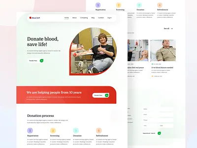 Blood donate landing page design 2020 agency blood blood donate blood donate landing page blood donate website blood donation blood donor landing page landing page design medical medical design minimal minimal design new design trendy design ui ux web design website