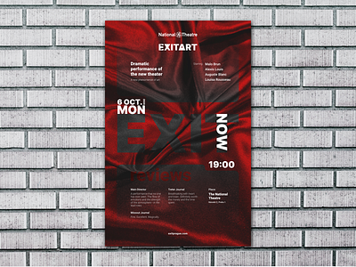 EXITART Poster branding design flat illustration logo minimal typography vector