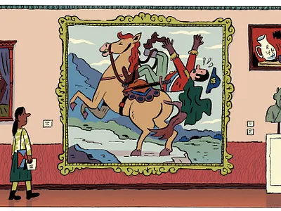 Men of History andres lozano character digital editorial folioart gallery horse humour illustration painting