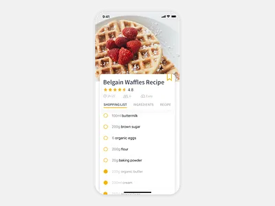 Daily UI // Day 040 // Recipe app branding dailyui dailyui 040 design minimal recipe typography ui ux vector