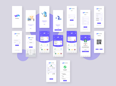 Wonderpay UI Map app branding design flat minimal payment ui ux vector