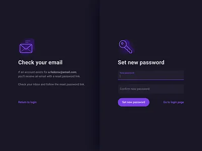 Reset password pages icons icons design login password purple screen ui web
