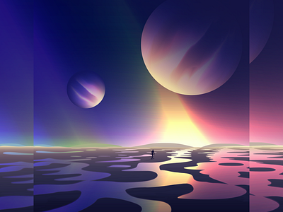 Road to utopia art digitalart futuristic glow gradient illustration neon vector vectorart wandering
