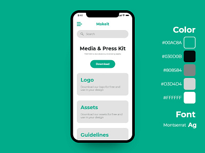 Press Kit design minimal mobile ui ui ux ui design ui designer ux designer
