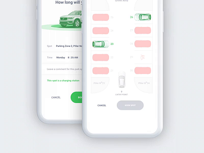 Parking App animation booking car parking interaction microinteraction mobile parking app parking lot