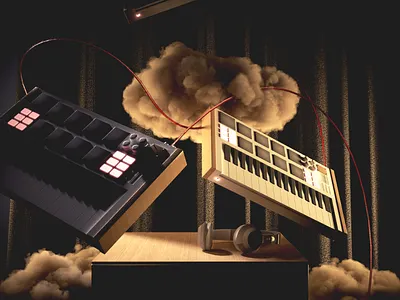 Through the Late Night 3d akai beats cinma 4d cloud digital engine headphones illustration knobs maxon maxonc4d mpc music octane octanerender otoy render