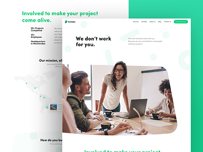 Bixlabs about bubble clean design green hellohello interface landing minimal people simple team ui ux web website