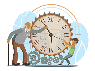 Lost time is never found again clock future illustration illustration art illustrator old man time