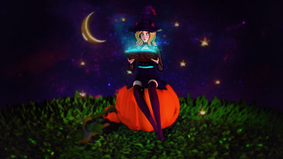 Little Witch Render 3d 3d art digital art model modeling sculpting sculpture wicca witch zbrush zbrush pixlogic