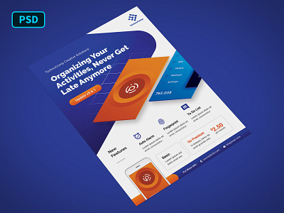 Mobile App Promotion Flyer Template commerce flyer flyer template isometric screen mockup mobile app mobile app flyer mobile screen mockup photoshop poster template promotion psd ui mockup