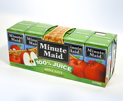 MinuteMaid Apple Juice package design applejuice beverage packaging brand engagement branding consumer goods graphic design illustration juicebox minutemaid package design