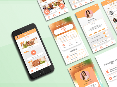 Dinner planning & recipe app app design minimal social app socialmedia ui ux web