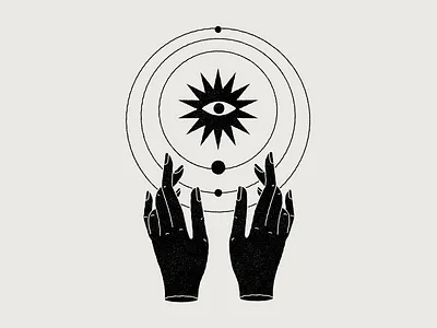 Universo astral design esoteric hands icon illustration magic mystic planets space universe university vector