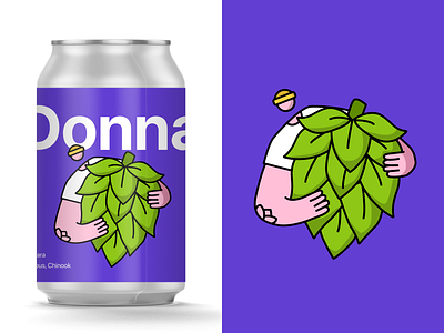 Beer can design beer branding can character drink hop illustration packaging