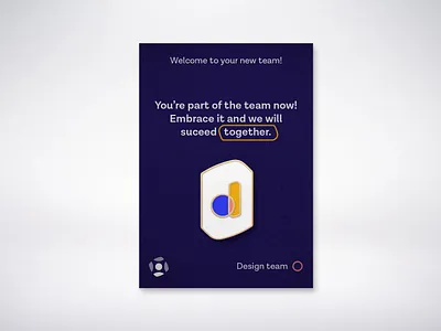 Enamel Pin - Swag contest badge blue brand design enamel hire hiring illustration onboarding pin team