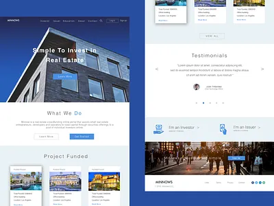 Minnows Funding - Landing Page fintech funding landingpage realestate website design