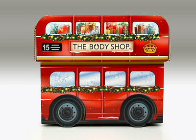 The Body Shop - Double-decker bus setbox brand engagement branding consumer goods giftbox graphic design illustration logo package design personal care print design retail packaging the body shop vector