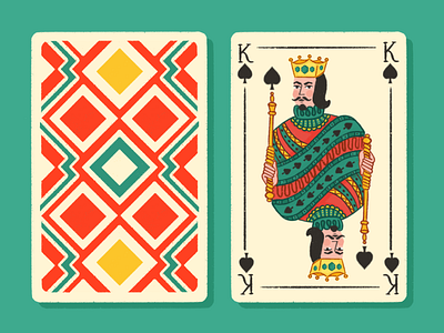 King of spades carddeck deckofcards dribbble dribbblecommunity dribbbleweeklywarmup illustration king kingcard kingofspades playingcard playingcards