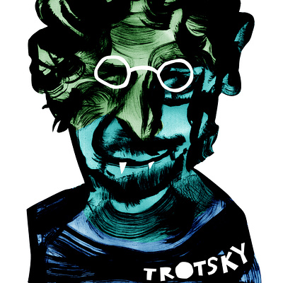 Leon Trotsky expressionism illustration portrait