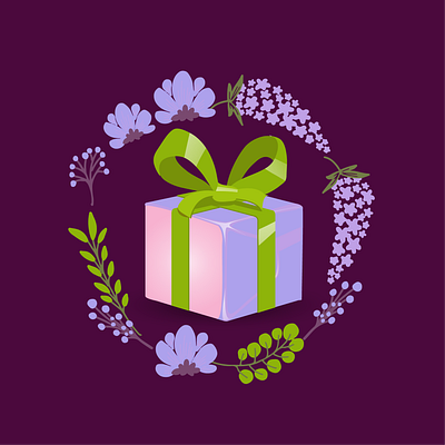 Gift store concept branding colors design flowers green illustration lavanderia lila logo plants purple vector