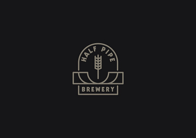 Half Pipe Brewery logo badge beer brand brewery crafter beer design draw drawing graphic design half pipe icon identity illustrate illustration logo skateboard skateboarding