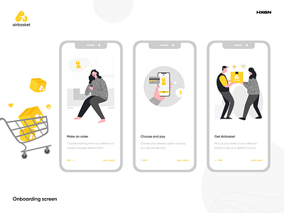 Airbasket onboarding art branding creative digital ecommerce graphic illustration inspiration interface mobile product design rubynguyenart shop traveller ui uiux website