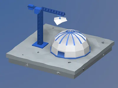 Order for the site №2, illustration 1 3d art b3d blender building illustration isometric lowpoly render