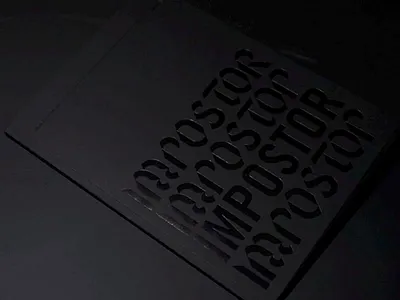 Impostor Syndrome Book Cover black black foil black on black black paper book book cover books editorial design foil imposter syndrome impostor mailchimp oh so shiny shiny syndrome