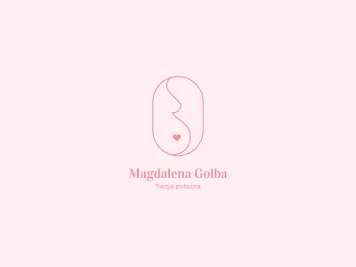 Midwife logo cute lineart logo logotype midwife minimal nurse pink pregnancy pregnant simple soft