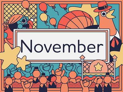 November adobe illustrator graphic design november parade thanksgiving