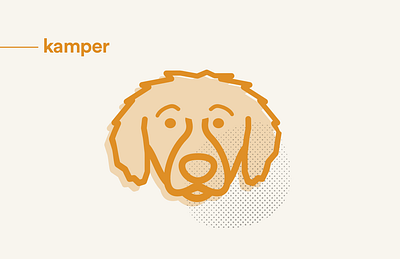 Kamper line work design digital illustration dog drawing golden retriever line art vector