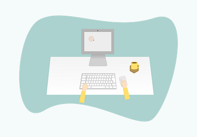 An illustration of my work desk design illustration vector