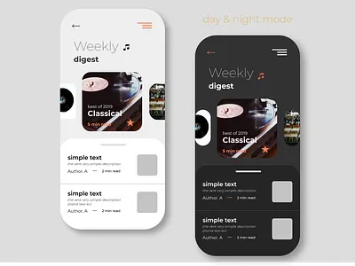 weekly digest app art best design minimalism modern new trend ui ux