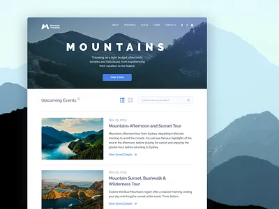 Event Listing #DailyUI #day070 dailyui design event event listing interface list listing traveling ui ux web