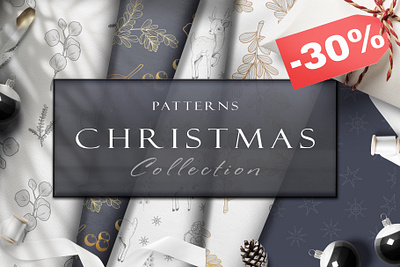 SALE 30% Christmas Patterns animal branding christmas collection cute design digital illustration kids logo pattern vector