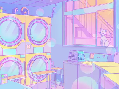 Yanaka Pop Soda 80s aesthetic anime ghibli illustration japan japanese lavender pastel sailormoon