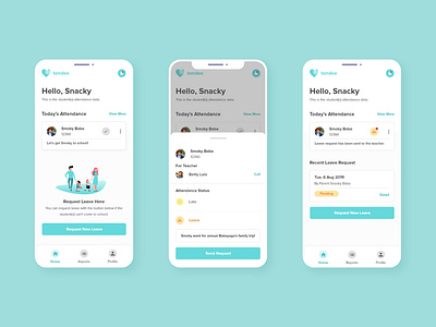 Tendee - Student Leave App Exploration app design ios leave mobile mobile app mobile app design school app student teacher ui ux