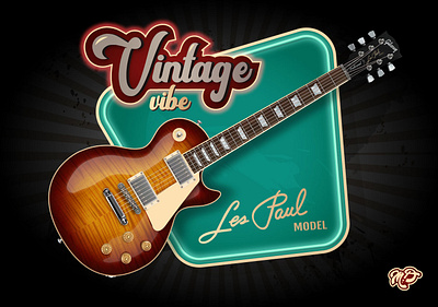 Realistic vector Gibson Les Paul adobe adobeillustrator design guitar illustration music realistic retro vector vintage