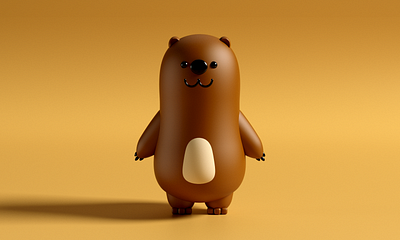 Hungri 3d bear brandhero c4d character cinema4d modelling redshift toy