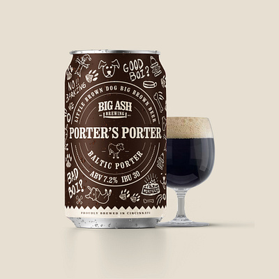 Porter's Porter - Baltic Porter - Beer Can Design beer can design beer design beer label branding brewery brewery branding illustration label design lettering packaging