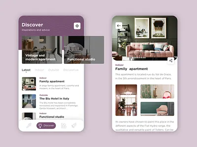 Interior design - UI/UX app app design article design interior design interior design ideas mobile app mobile ui ui ux web webdesign website