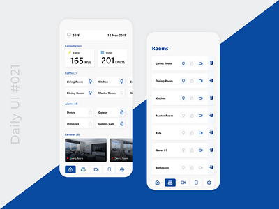 Daily UI #021 - Home Monitoring Dashboard adobexd app daily ui dailyui design graphic design minimal minimalist ui ux