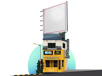 Fast Food Shop building city design illustration storefront vector yellow