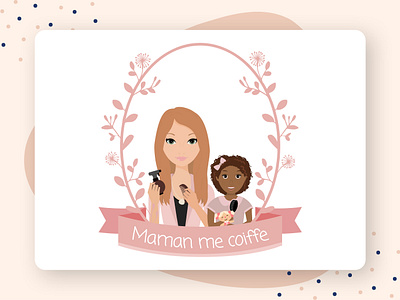 Maman me coiffe blog blogger blogging branding child childrens illustration family family portrait hair haircut identity illustration logo logo design logotype mother mothers mum mummy vector