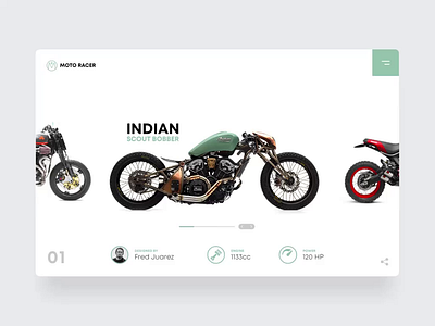 Cafe Racer Slide Set adobexd autoanimate bmw buell caferacer ducati hero section indian motorcycle motorsports scrambler ui ux webdesign